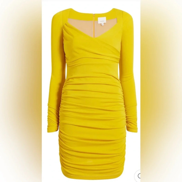Cinq a Sept MIAH DRESS in pineapple yellow - Picture 4 of 6